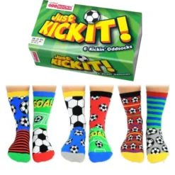 Kindersocken Fußball - Geschenkbox KICK IT - 6 Socken - Gr. 30½-38½