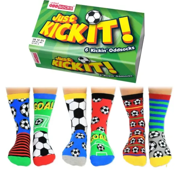 Kindersocken Fußball - Geschenkbox KICK IT - 6 Socken - Gr. 30½-38½