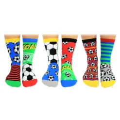 Kindersocken Fußball - Geschenkbox KICK IT - 6 Socken - Gr. 30½-38½