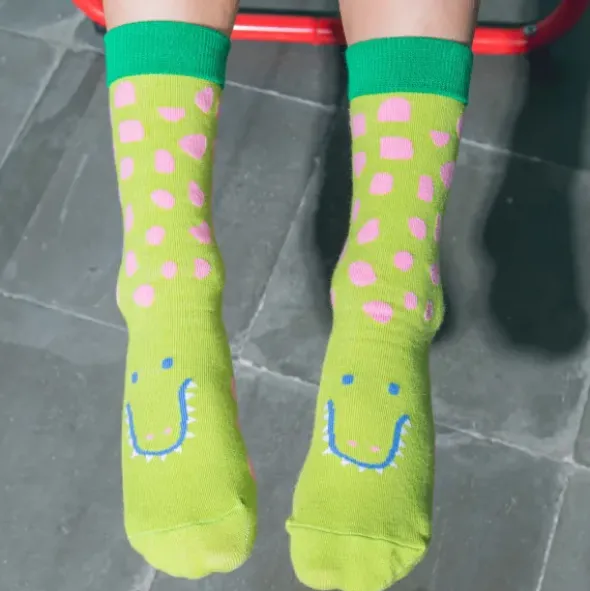Kindersocken Funny Croc - Krokodil Socken grün Gr. 28-35