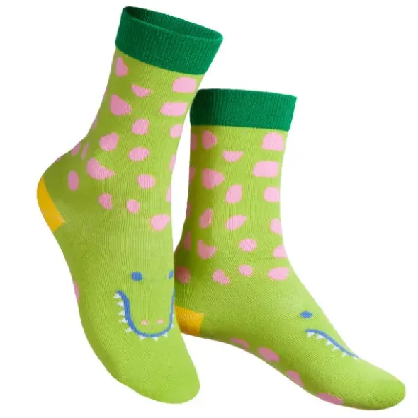 Kindersocken Funny Croc - Krokodil Socken grün Gr. 28-35