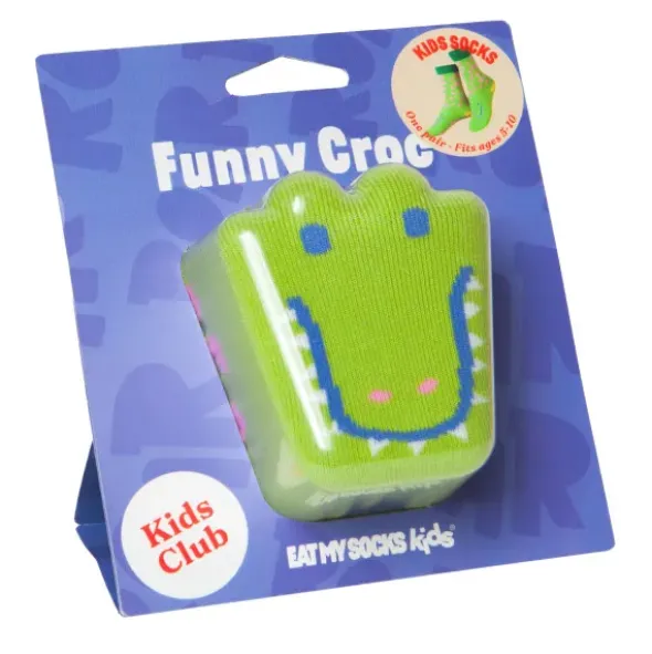 Kindersocken Funny Croc - Krokodil Socken grün Gr. 28-35