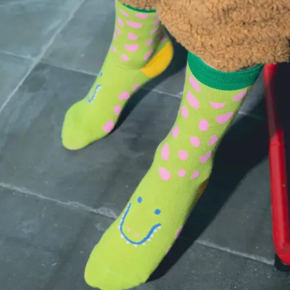 Kindersocken Funny Croc - Krokodil Socken grün Gr. 28-35