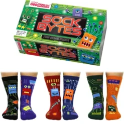 Kindersocken Gaming - Geschenkbox Sock Bytes - 6 Socken - Gr. 30½-38½