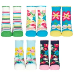 Kindersocken - Geschenkbox LITTLE PETAL (5 Sockenpaare) 2-4 Jahre