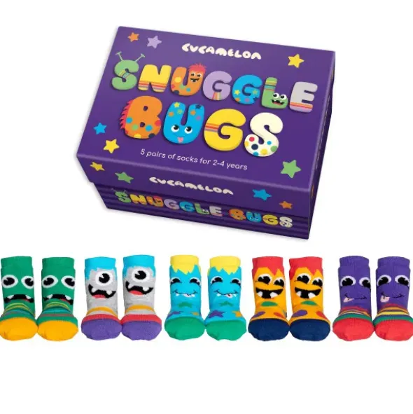 Kindersocken - Geschenkbox SNUGGLE BUGS (5 Sockenpaare) 2-4 Jahre
