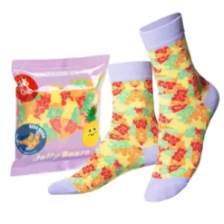 Kindersocken Jelly Bears – lustige Socken im bunten Fruchtgummi Look Gr. 28-35