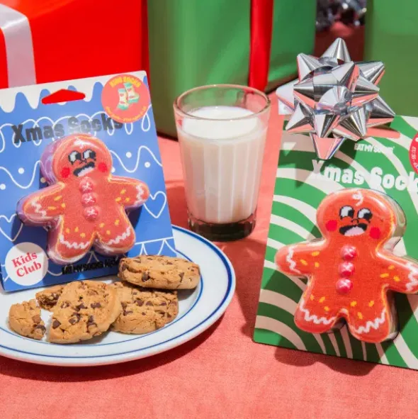 Kindersocken Lebkuchenmann - Weihnachtssocken Gr. 28-35