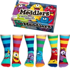 Kindersocken Monster - Geschenkbox THE MEDDLER - 6 Socken - Gr. 30½-38½
