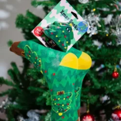 Kindersocken Weihnachtsbaum - grüne Tannenbaum Weihnachtssocken Gr. 28-35
