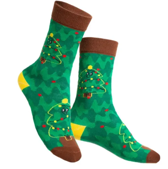 Kindersocken Weihnachtsbaum - grüne Tannenbaum Weihnachtssocken Gr. 28-35