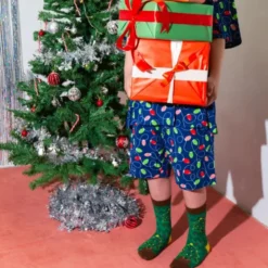 Kindersocken Weihnachtsbaum - grüne Tannenbaum Weihnachtssocken Gr. 28-35