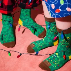 Kindersocken Weihnachtsbaum - grüne Tannenbaum Weihnachtssocken Gr. 28-35