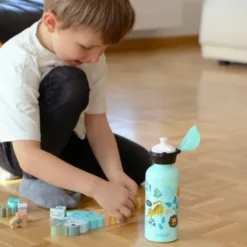 Kindertrinkflasche 0,4 l GLOW MOON DINOS - leuchtender Mond mit Dinos