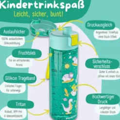 Kindertrinkflasche mit Stimmungs Skala, 0,5 l Dinos
