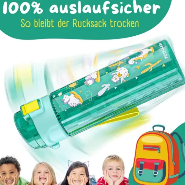 Kindertrinkflasche mit Stimmungs Skala, 0,5 l Dinos