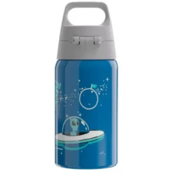 Kindertrinkflasche SHIELD ONE 0,5 l – Edelstahlflasche blau mit Weltraum-Motiv