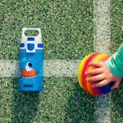 Kindertrinkflasche SHIELD ONE 0,5 l – Edelstahlflasche blau mit Weltraum-Motiv
