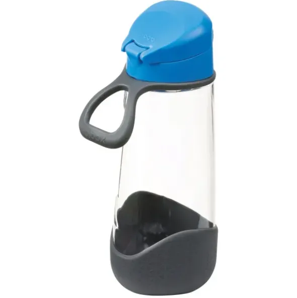 Kindertrinkflasche sport spout 600 ml - blau grau