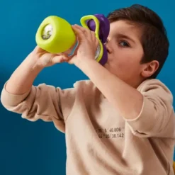 Kindertrinkflasche sport spout 450 ml grau-blau
