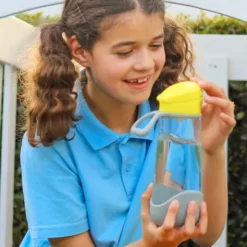Kindertrinkflasche sport spout 600 ml - gelb grau
