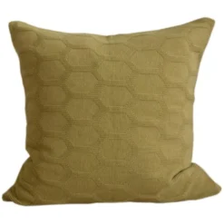 Kissenbezug Herdis mustard olive - Baumwolle gestrickt, 48 x 48 cm