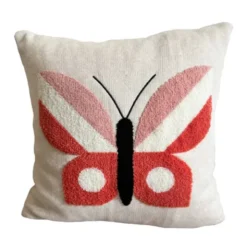 Kissenbezug Schmetterling pink - Baumwollkissen 38 x 38 cm