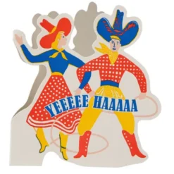 Klappkarte Cowboy "YeeHaa Couple" – Cut Out Grußkarte / Einladungskarte mit Umschlag