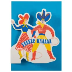 Klappkarte Cowboy "YeeHaa Couple" – Cut Out Grußkarte / Einladungskarte mit Umschlag