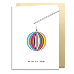 Klappkarte HAPPY BIRTHDAY mit 3D Lampion Motiv