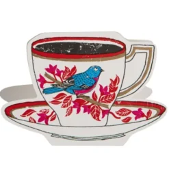 Klappkarte Tasse mit Vogel – Cut Out Grußkarte / Einladungskarte mit Umschlag