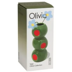 Kleine Vase in Oliven-Optik 10,5 cm aus Keramik