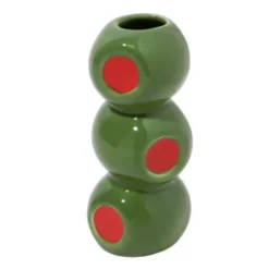 Kleine Vase in Oliven-Optik 10,5 cm aus Keramik