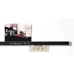 Klemmleiste Clip Rail 90 cm - Wand Karten- & Fotoleiste | 2 seitig - Ahornholz & Tafellack