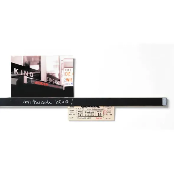 Klemmleiste Clip Rail 90 cm - Wand Karten- & Fotoleiste | 2 seitig - Ahornholz & Tafellack