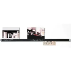 Klemmleiste Clip Rail 60 cm - Wand Karten- & Fotoleiste | 2 seitig - Ahornholz & Tafellack