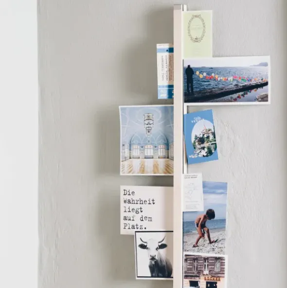 Klemmleiste Clip Rail 60 cm - Wand Karten- & Fotoleiste | 2 seitig - Ahornholz & Tafellack