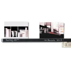 Klemmleiste Clip Rail 60 cm - Wand Karten- & Fotoleiste | 2 seitig - Ahornholz & Tafellack