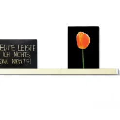 Klemmleiste Clip Rail 60 cm - Wand Karten- & Fotoleiste | 2 seitig - Ahornholz & Tafellack
