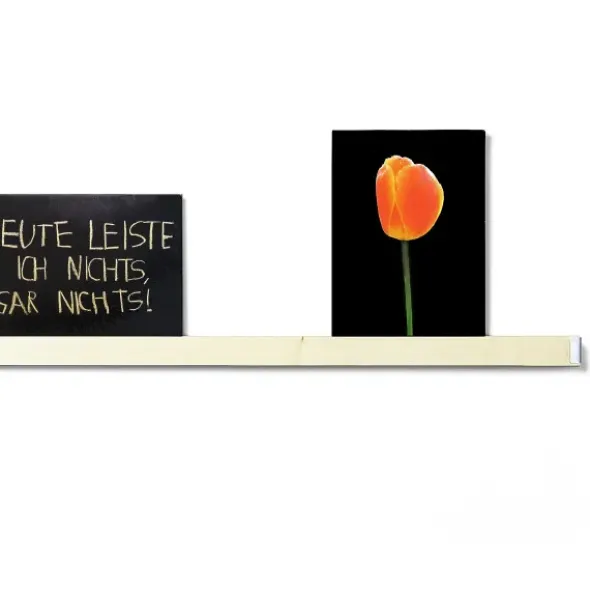 Klemmleiste Clip Rail 60 cm - Wand Karten- & Fotoleiste | 2 seitig - Ahornholz & Tafellack
