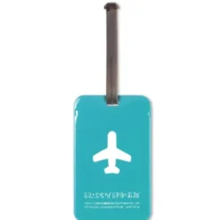 Kofferanhänger Happy Flight Square Luggage Tag blau