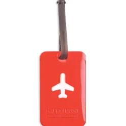 Kofferanhänger Happy Flight Square Luggage Tag rot
