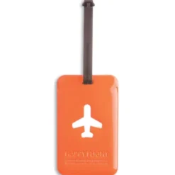 Kofferanhänger Happy Flight Square Luggage Tag orange