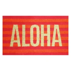 Kokos Fußmatte ALOHA - orange / pink gestreift 75 x 46 cm