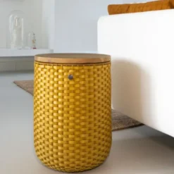 Korb Beistelltisch + Hocker HALO sit, ocker-gelb