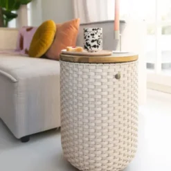 Korb Beistelltisch + Hocker HALO sit, champagner