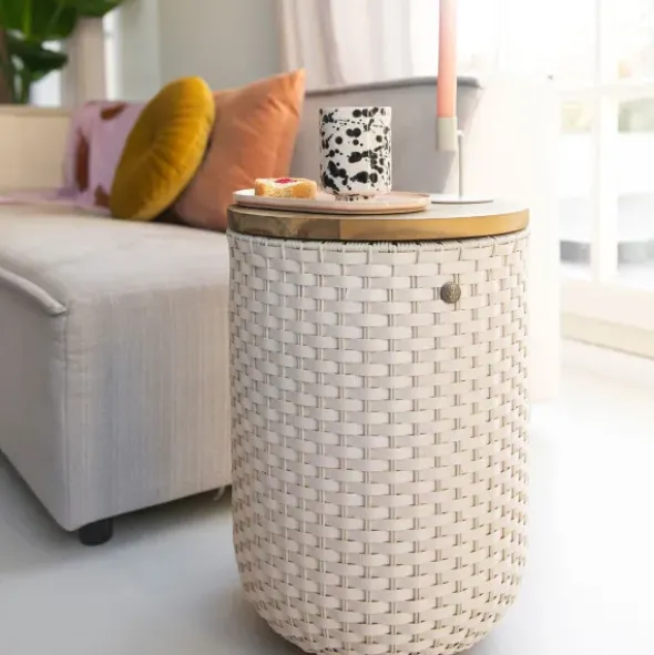 Korb Beistelltisch + Hocker HALO sit, champagner