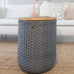 Korb Beistelltisch + Hocker HALO sit, dunkelgrau