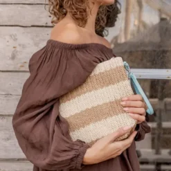 Kosmetiktasche natur / Organizer CARRY beige mit Handschlaufe groß