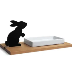 Kresseschale Hase – Porzellanschale auf Holzbrett für Kresse & Microgreens